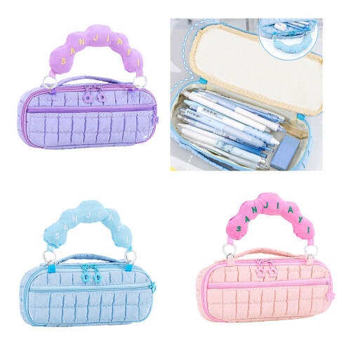 Whimsical  Cloud Pencil Case Fabric Easy Maintenance-Blue 2