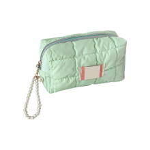 Quilted Pencil Pouches Bag Pen Case Desktop Pen Holders-Green