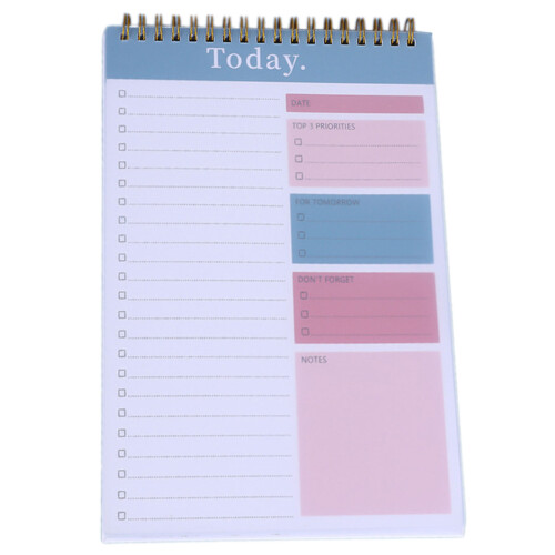 Recycled Paper Notebook With Weekly Schedule Pages-Light blue