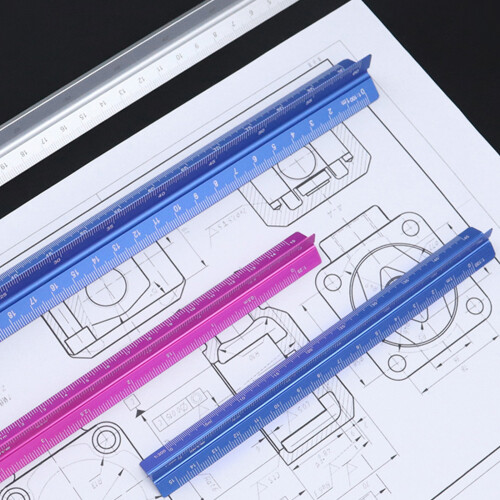 Architect Aluminum Triangular Ruler With Fade-Blue 15cm 2