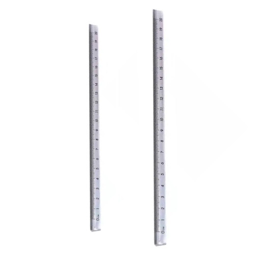 2Pcs Student Geometry Tool Clear Triangular Rulers Measurement