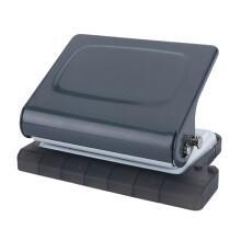 Adjustable 10 Hole Paper Binding Machine with Metal-Gray