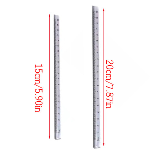 2Pcs Student Geometry Tool Clear Triangular Rulers Measurement 2