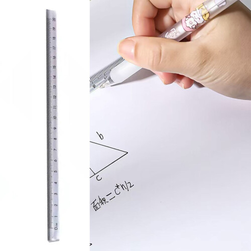 2Pcs Student Geometry Tool Clear Triangular Rulers Measurement 1