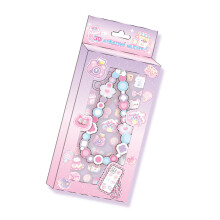 Embossed PVC/PET Sticker with Phone Chain Charm-pink fairy tale