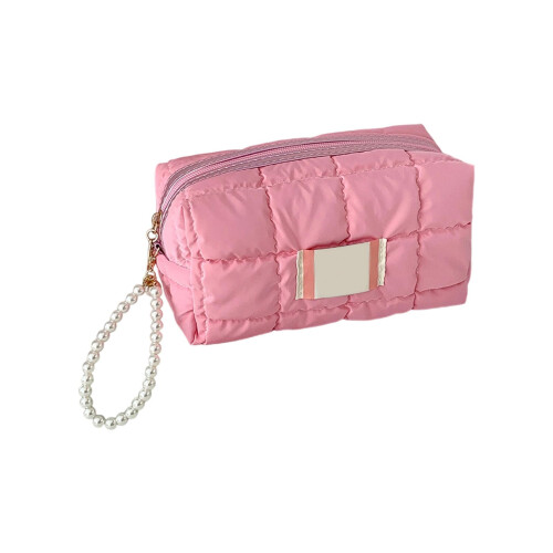 Zippered Design Pen Holders Storage Bag Stationeries-rose red