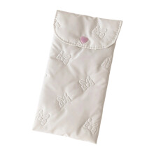 Decorative Embossed Butterfly Bowknot Pouch Storage-White