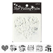 6 Pcs Couple Stencils Heart Templates-Star falls into the