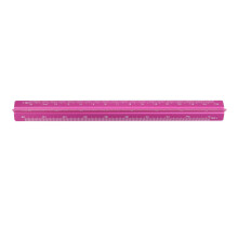 Aluminum Drafting Ruler With Clear Engraved-Rose red 15cm