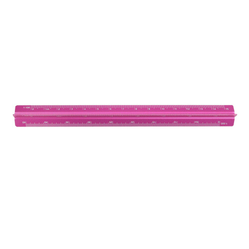 Aluminum Drafting Ruler With Clear Engraved-Rose red 15cm