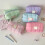 Zippered Design Pen Holders Storage Bag Stationeries-rose red 3
