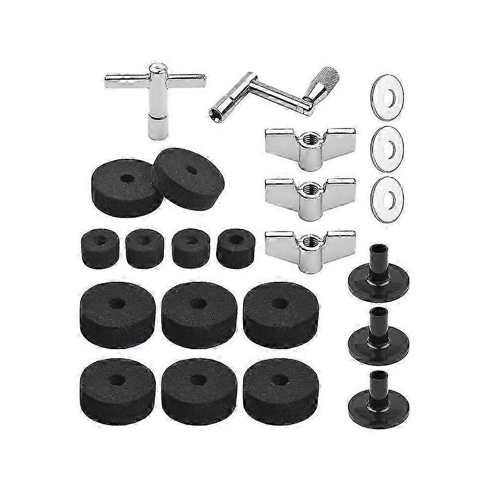 Kikidex (As Show, One Size) 23Pcs Cymbal Replacement Accessories Drum Parts With Cymbal Stand Felts Drum Cymbal Felt Pads Include Wing Nuts Washers