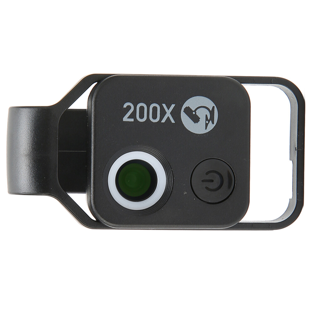 200X Pocket Microscope With Cpl Lens Â Universal Phone Clip, Black 6901357567328