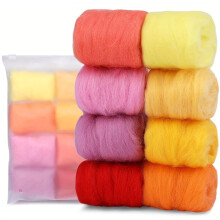 Beginners Best Choice 8-Color Wool Roving Set For DIY Crafts Type+2 Beginner Felt Projects