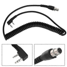 (As show, One size) 2-Pin to 5-Pin Coil Cord Cable for Kenwood/HYT/Baofeng/Relm Two Way Radios and Headsets