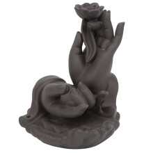 Buddha Hand Waterfall Incense Burner Ceramic 11.2cm x 11.1cm x 14cm