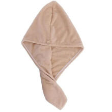 Hair Drying Cap Quick-Dry Super Absorbent Turban Towel Shower Hat Multicolor Pack Of 4 Brown