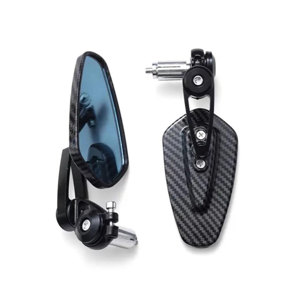 Rearview Mirrors Carbon Fiber Pattern Handlebar Mirror Inverted Rear Mirror Motorcycle Black 9105992884742