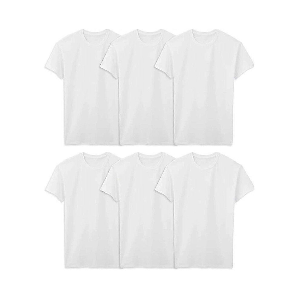Kikidex (M, White) Fruit Of The Loom Men's Eversoft Cotton Stay Tucked Crew T-Shirt
