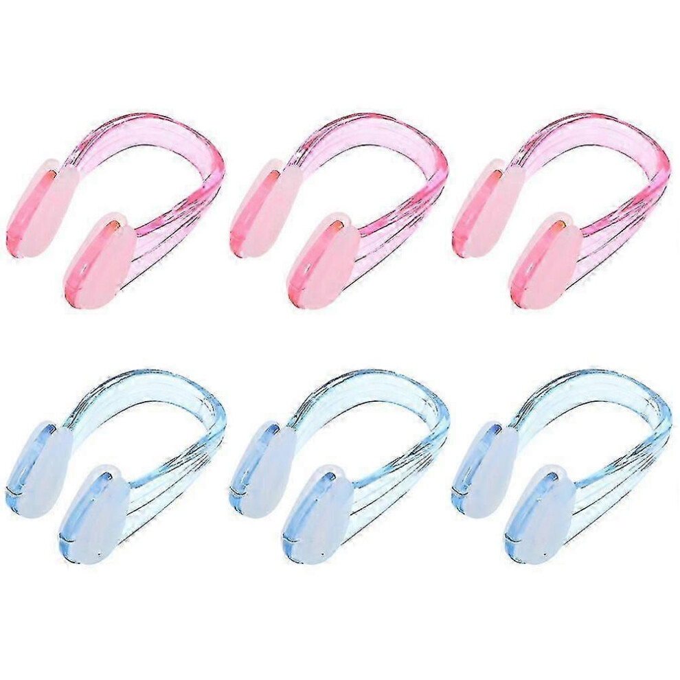 Kikidex (As Show, One Size) 6Pcs Swimming Nose Clip Swim Nose Clip Portable Silicone Swimming Nose Clip Adult Swim Nose Clip