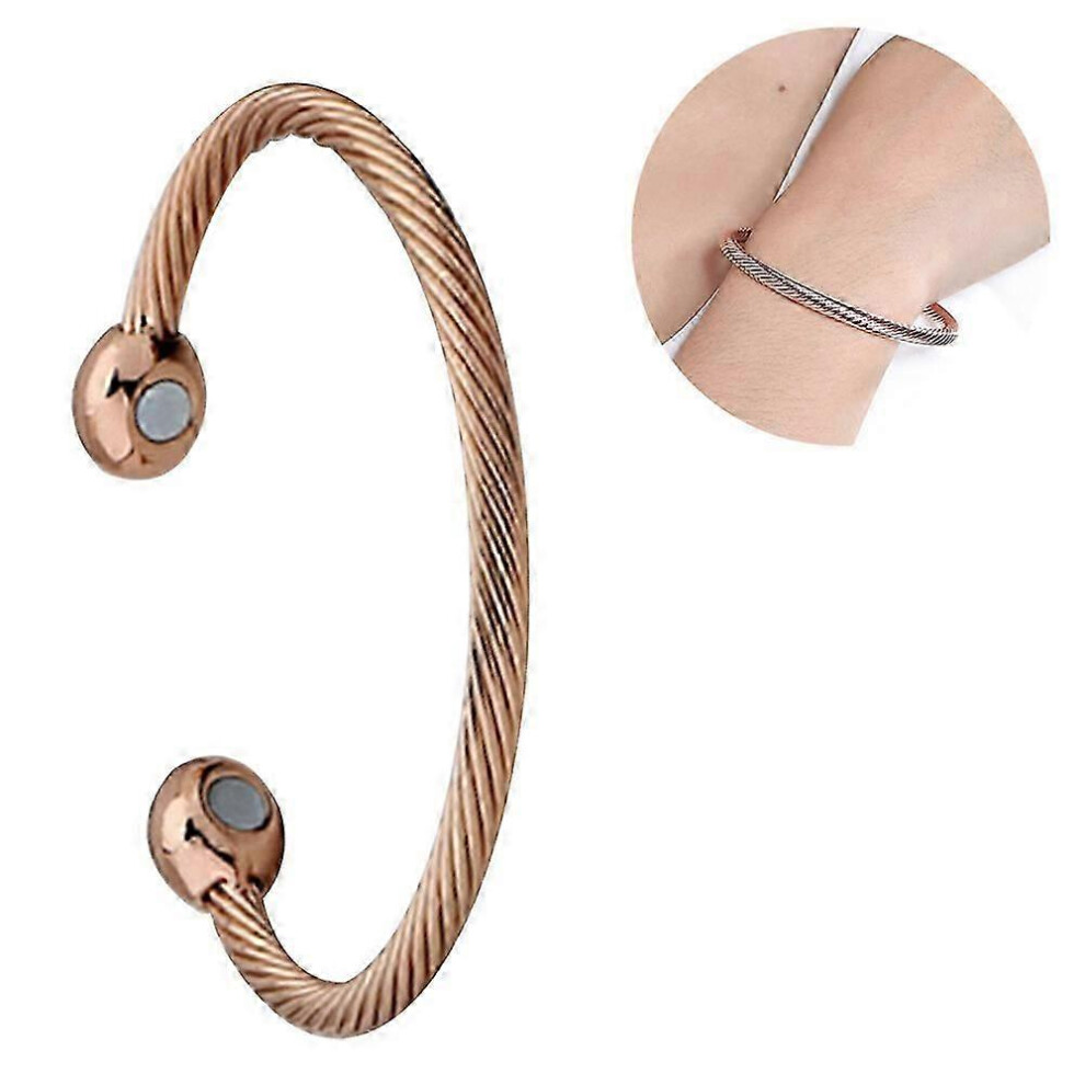 Kikidex (As Show, One Size) Magnetic Copper Bracelet Therapy Arthritis Pain Relief Bangle Magnetic Bracelet