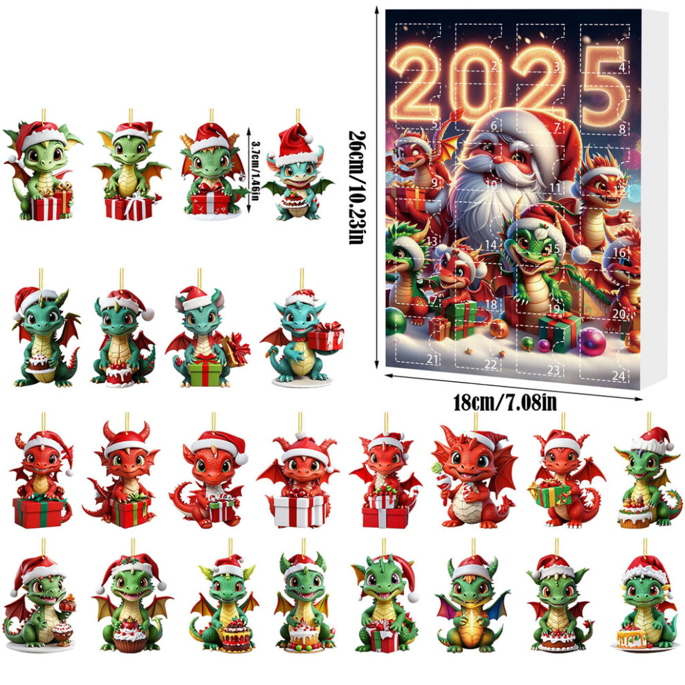 (Style G) Calendar Christmas Advent Dragon Theme Flat Hanging Holiday Decorations Display-image-OPC-PMPHXXQ-NEW
