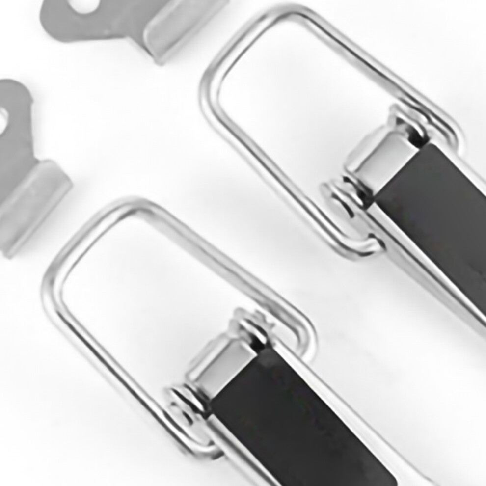 Car Bumper Quick Release Fasteners Hook Lock Clips Pair Silver 4961357570478