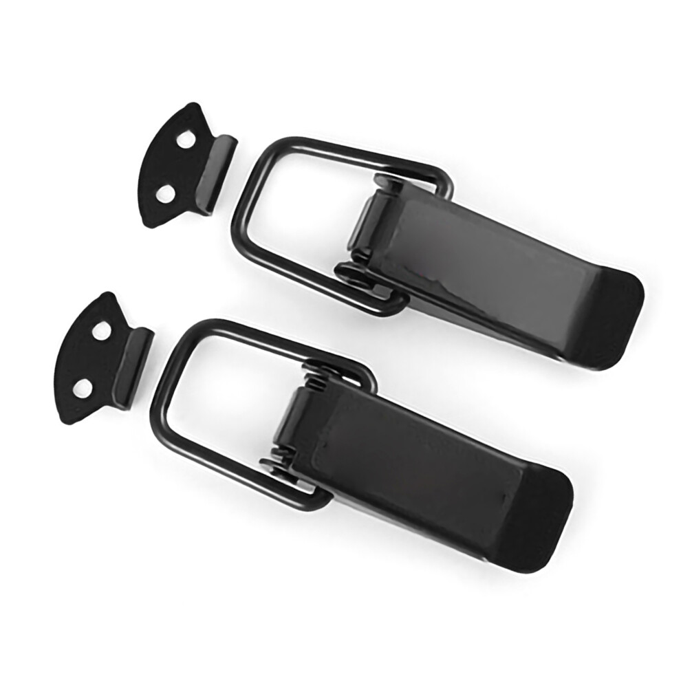 Pair Iron Car Bumper Trunk Hatch Fasteners Quick Release Clips Black 9321357570628