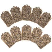 10 Stuks Chinese Amulet Hanger Beschermingskaart God Van Fortuin