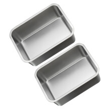 2Stk Buffet Tablett Küchenservierplatte Silber