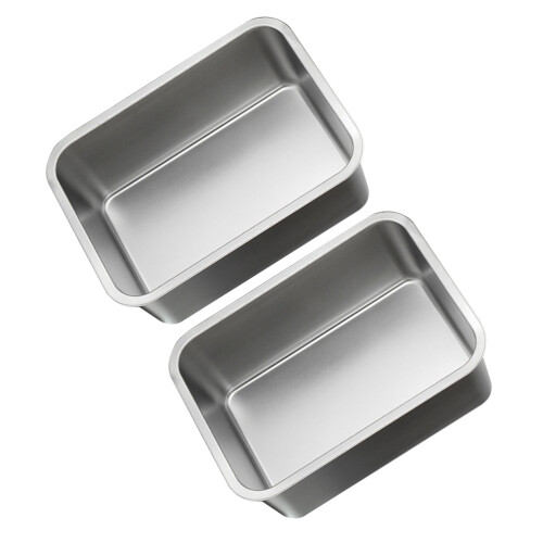 2Stk Buffet Tablett Küchenservierplatte Silber