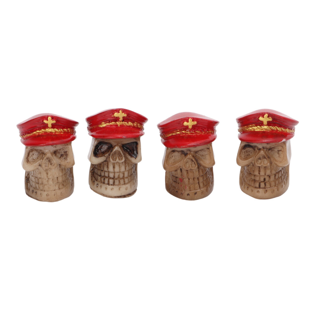 4Pcs Skull Tire Valve Caps For Cars Bikes Trucks Suvs Motor Vehicles Red 3051357571351