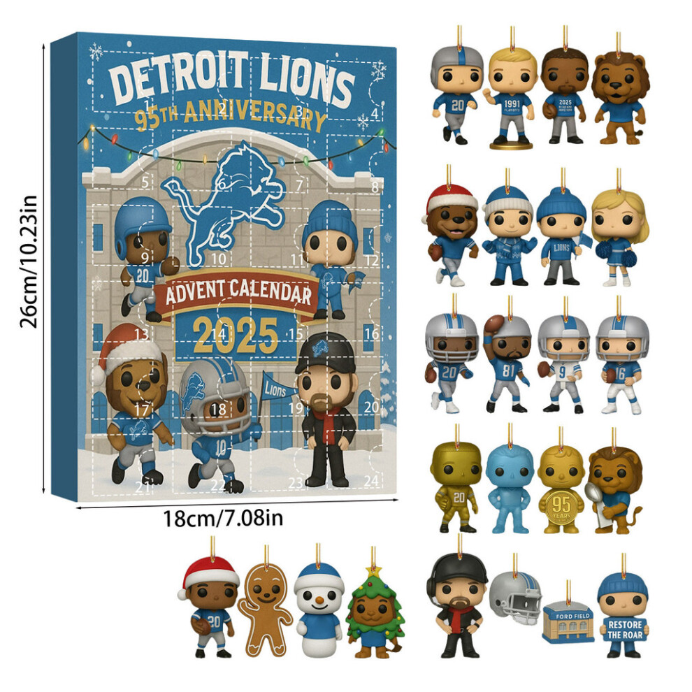 Detroit 95th Lions Anniversary Christmas Advent Calendar Blind Box Countdown