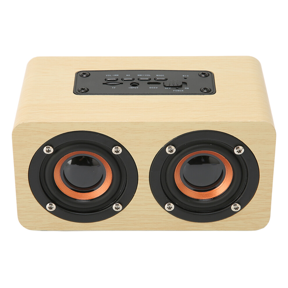 Wood Retro Bluetooth Speaker 1500Mah Portable Wireless Yellow/Grain 9431357573878