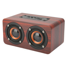 Retro Bluetooth Speaker MDF 1500mAh Built-in Mic Supports Memory Card USB AUX MP3