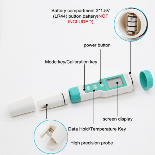 7-in-1 Handheld Water Quality Tester IP67 Waterproof, LCD Display 1
