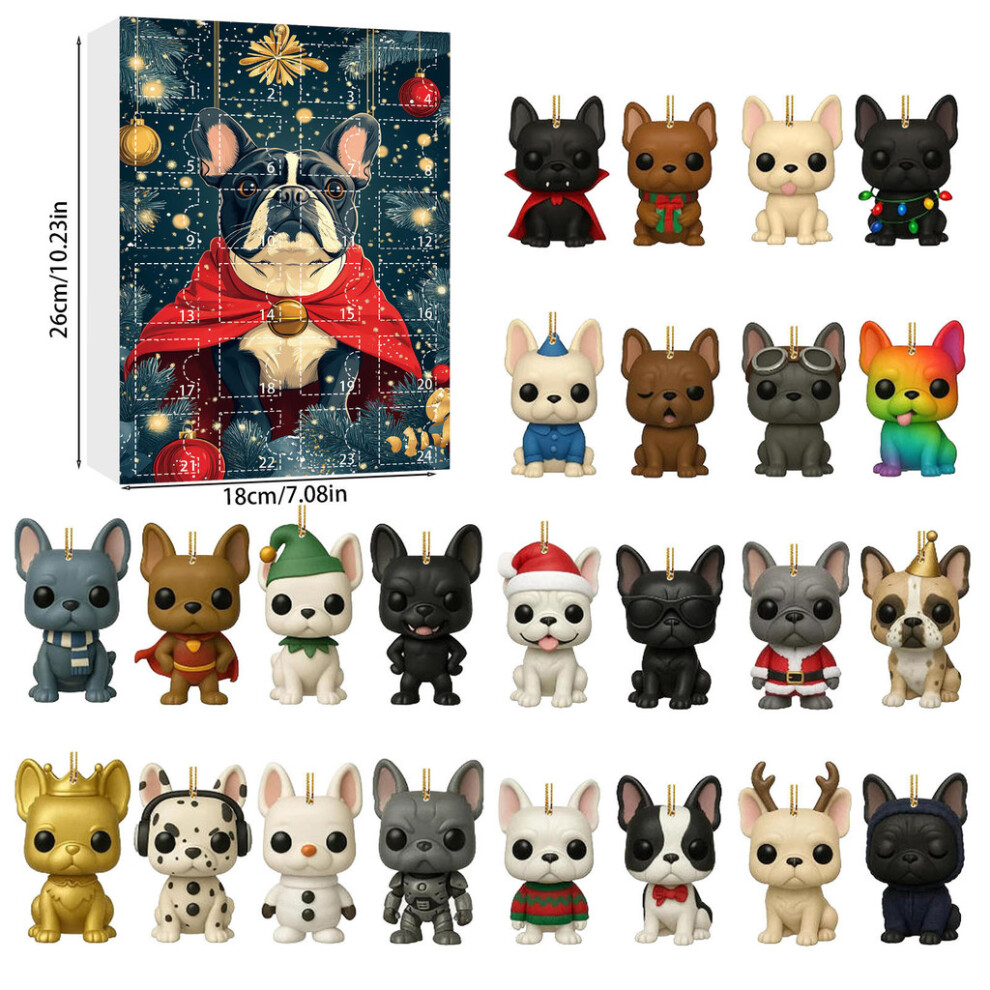 (Style C) Christmas Dog Ornaments Advent Calendar Acrylic Set 24 Units Home Festive Gift-image-OPC-PMPJNZF-NEW