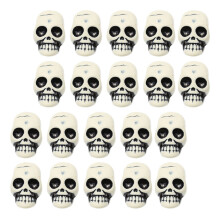 48 Mini Totenschädel Deko Für Halloween (Weiß)