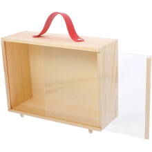 Holz Holz Aufbewahrungsbox Mit Tragegriff Und Sichtfenster