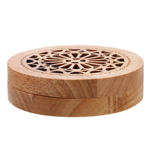 3Stk Holz Aroma Räucherhalter Hellbraun
