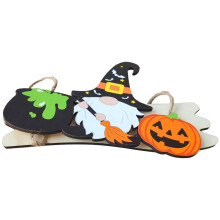 5Stk Holz Halloween Schild Hängend Mehrfarbig Dekoidee