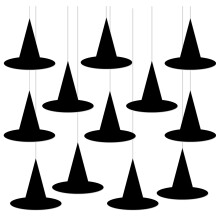 24 Halloween Hexenhüte Mit Aufhängeseil Für Party
