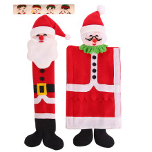 3Stück Weihnachten Mikrowellenofen-Griffüberzüge Santa Claus Stoff