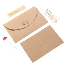 Creative Vintage Kraft Grußkarte Mit Getrockneter Roter Rose Größe L