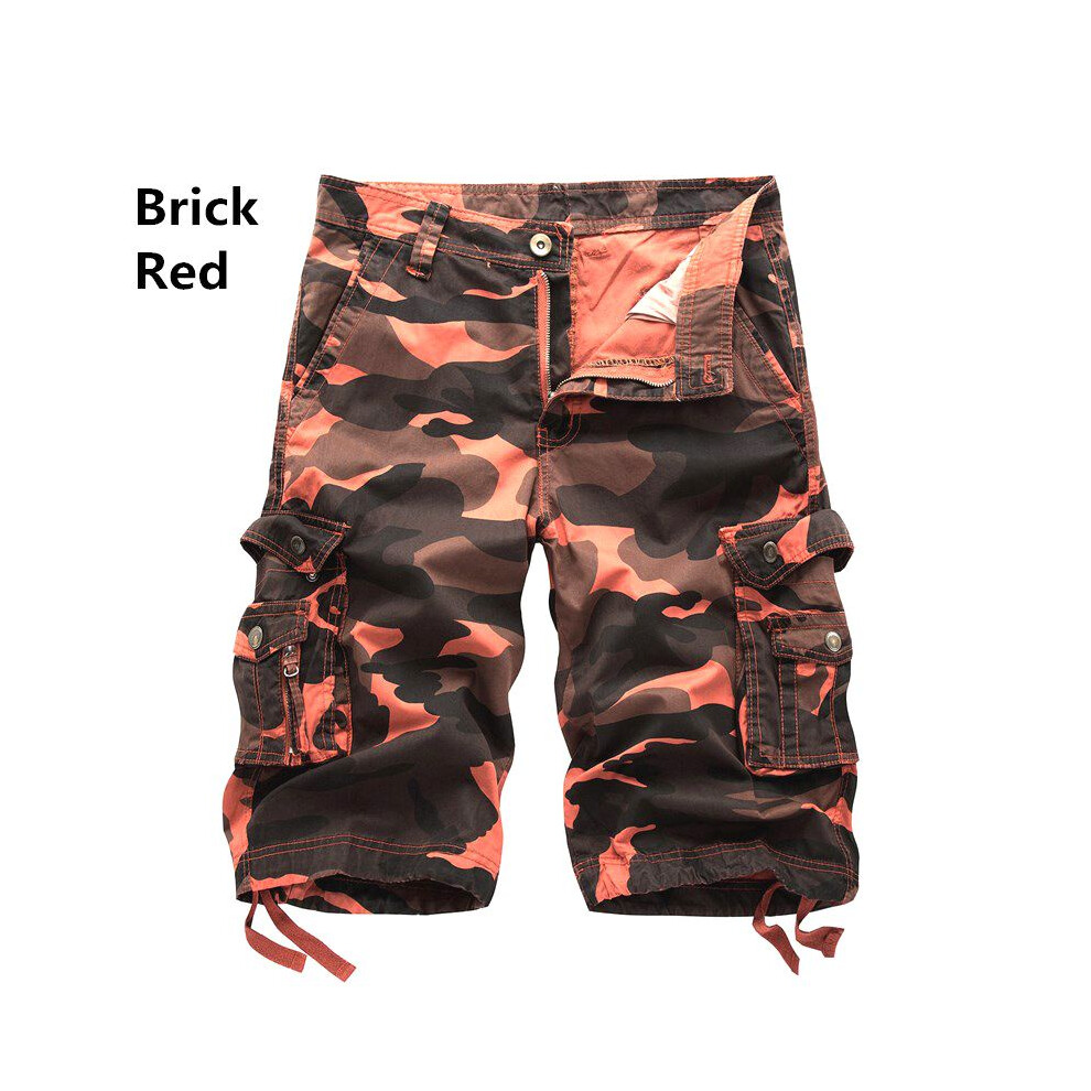 (BrickRed, 32) Military Mens Tactical Army Camo Camouflage Slim Fit Trousers Shorts Cargo-image-OPC-PMPJV5V-NEW