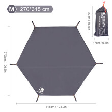 Waterproof Camping Tarp 210D Oxford 124x106.3 in Gray Ground Sheet