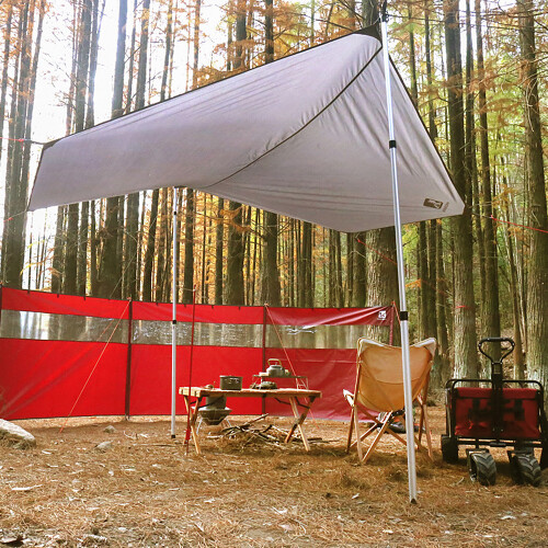 Bâche de camping imperméable S 220x260 cm gris PU2000mm