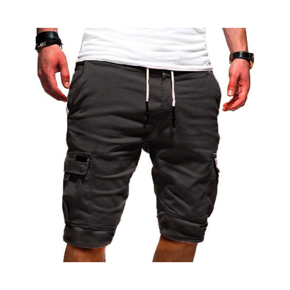 (DarkGray, M) Mens Shorts Cargo Pants Summer Casual Jogger Sport Army Training Combat Trousers-image-OPC-PMPKD5T-NEW