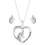 1Set Herzform Halskette Ohrringe Set Silbern Schmuck 4