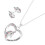 1Set Herzform Halskette Ohrringe Set Silbern Schmuck 11